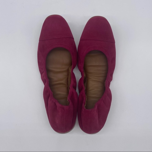 Aquatalia Carolyn Suede Ballet Flat in Cherry - Picture 4 of 11